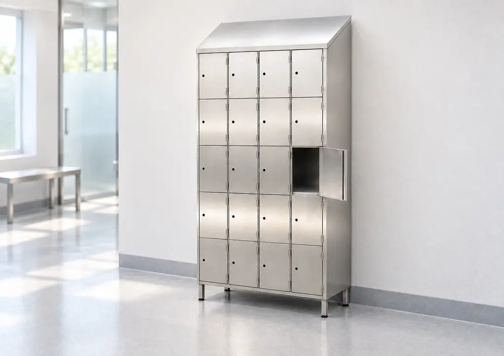 Fächerschrank aus Edelstahl